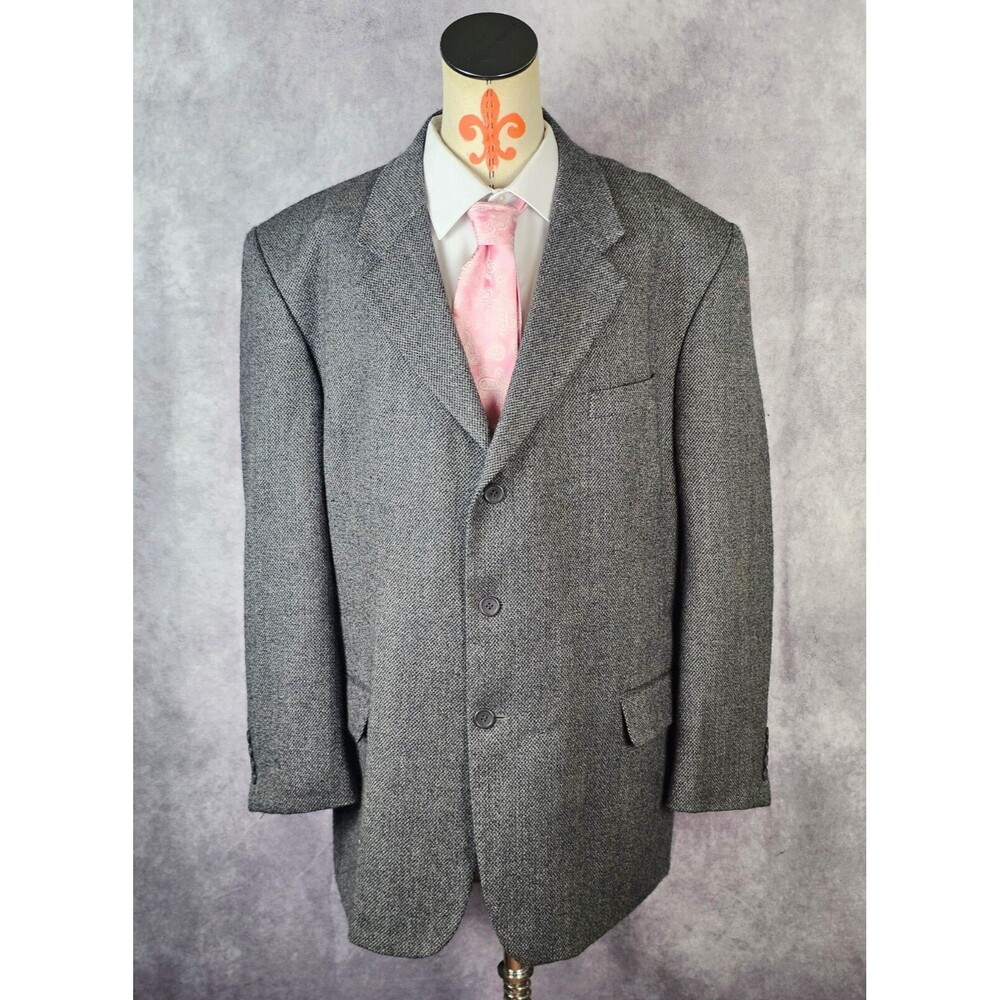 Cianni Cellini Cashmere & Lambswool Super Soft Men 50R Gray Blazer Jacket READ!
